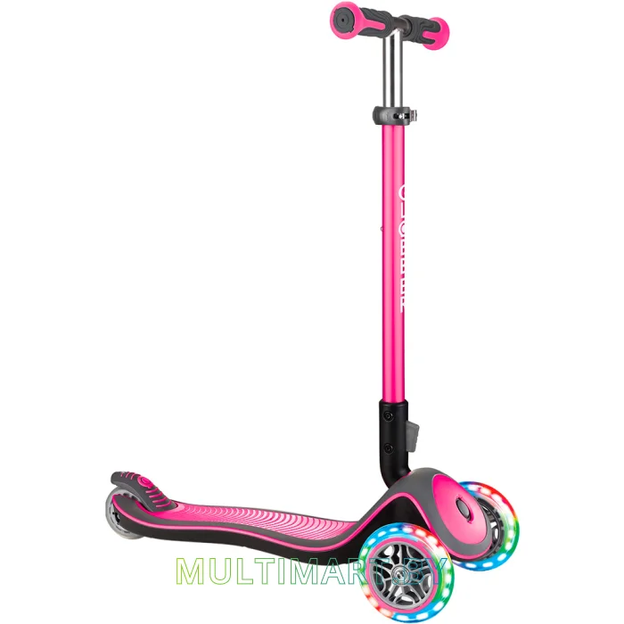 Самокат Globber Elite Deluxe Lights (розовый)